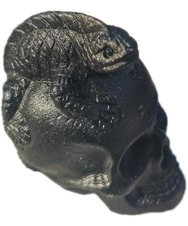 Stone Natural Black Obsidian Lizard Head Skull Figurine Hand Carved Quartz Animal Statue Crystal Stone Home Decoration Craft Balance Gemstone Decoration ERTEYIN - Buy Online on GoSupps.com