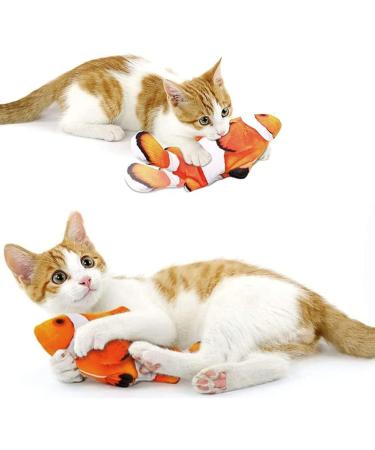 Bangshou Clownfish Cat Toy - Rechargeable Interactive Plush with Catnip | Washable & Fun for Cats & Kids - Buy Online on GoSupps.com