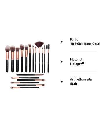AMMIY 18pcs Premium Makeup Brush Set - Pro Quality Face & Eye Brushes for Foundation Powder Blush & Eyeshadow | Perfect for All Skin Types - Buy Online on GoSupps.com