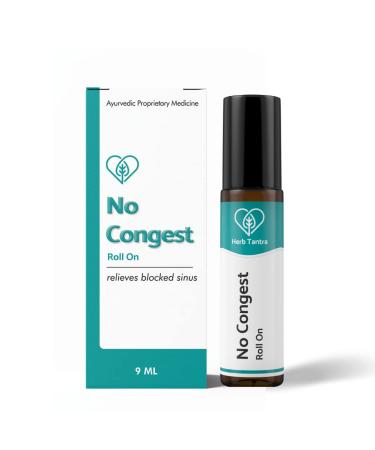 Herb Tantra - No Congest Roll-On (9 ml) | Clears Blocked Nose and Sinus Concerns | Decongest Oil Blend with Eucalyptus Oil Peppermint Oil and Ajwain | Cold Relief Roll-On