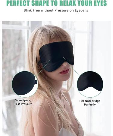 SINT Silk Sleep Mask - Adjustable Eye-Cover Eyeshade for Better Sleep - Black - Buy Online on GoSupps.com