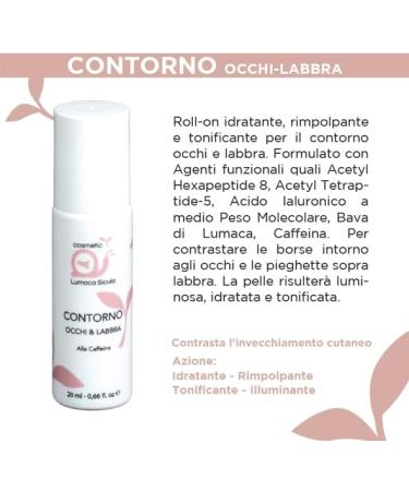 Eye & lip contour with snail slime caffeine hyaluronic acid 20ML moisturizing plumping toning illuminating fights bags around the eyes lifting - Buy Online on GoSupps.com