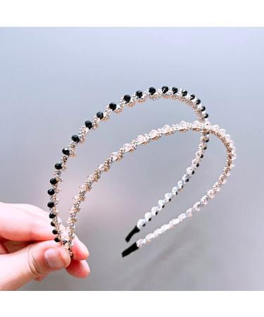Jinwori Rhinestone Hair Accessories - Crystal Strass Headband & Tiara Set | Non-Slip Shiny Hair Decoration - Buy Online on GoSupps.com