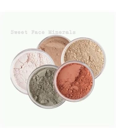 5pc KIT Mineral Makeup Bare Face Set Full Coverage Concealer Blush Foundation Illuminating Powder (Light Tan)