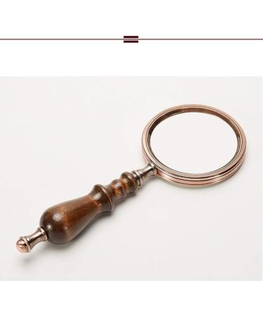 Glass 10 Times High-Grade Retro Wooden Handle Portable Children Students Elderly Reading Recognition Maintenance Elderly Glass HD Lens 90MM Good Times - Buy Online on GoSupps.com