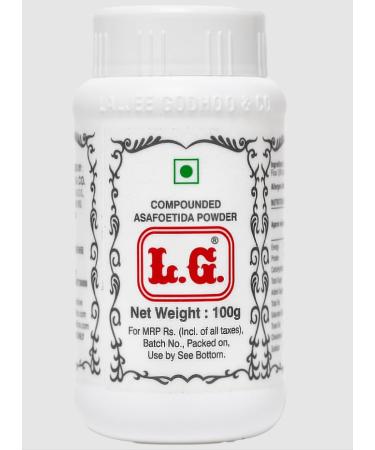 L.G. Compounded Asafoetida (Hing) Powder - 100g | Authentic Spice for Indian Cooking Enhances Flavor & Aids Digestion | No Artificial Flavors 100% Natural