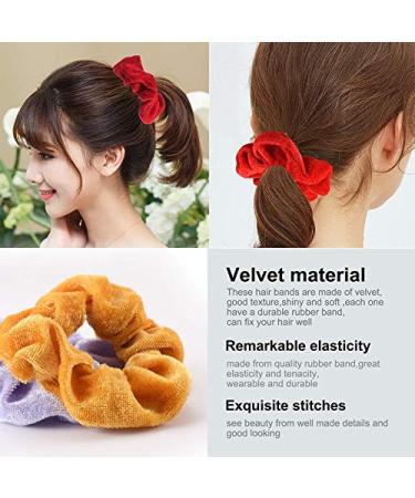 60 Velvet Hair Scrunchies Set with Gift Bags - Women's & Girls' Hair Accessories - Holiday Gift - Buy Online on GoSupps.com