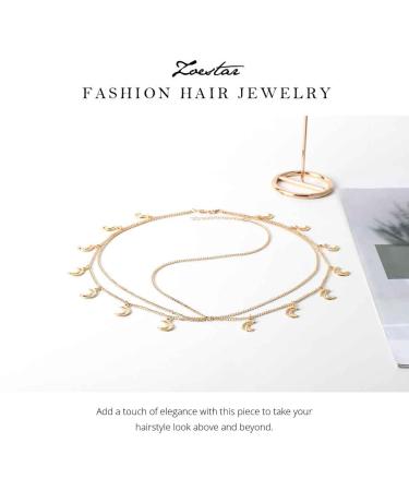 Zoestar Boho Gold Moon Headband | Festival Hair Accessories for Women & Girls | Stylish Prom Fashion Headband - Buy Online on GoSupps.com