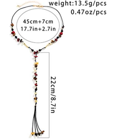 Oralgo Handmade Stone Pearl Fringe Necklace | Colorful Ethnic Choker for Trendsetters | Turquoise & Wax Thread Collarbone Chain - Buy Online on GoSupps.com