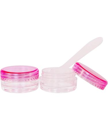 Great Foru 20pcs Transparent Pink Mini Containers & Spatulas for Cosmetics Lip Balm Nail Art - 3G/3ml Plastic Crucibles for Travel - Buy Online on GoSupps.com