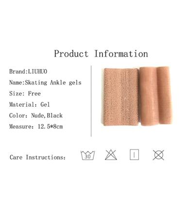 LIUHUO Ankle Gel Sleeves | Padded Skate Socks & Compression Sleeve for Ankle Protection in Figure Skating Riding & Skiing - Foot Support Socks in Nude - Buy Online on GoSupps.com