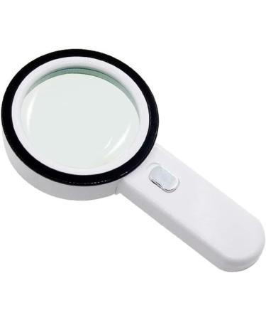 Portable Magnifier Extra Large with 12 LED Handheld and Light 30X Size Illuminated Magnifier Large 100mm Distortion-Free Illuminated Magnifier with Glass Lens Compatible wi Full of Stars