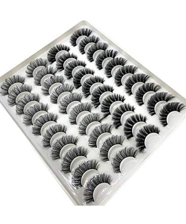 HBZGTLAD 20 Pairs Fluffy False Lashes - Natural Volume 3D Faux Mink Lashes (H07) - International Shipping Available - Buy Online on GoSupps.com
