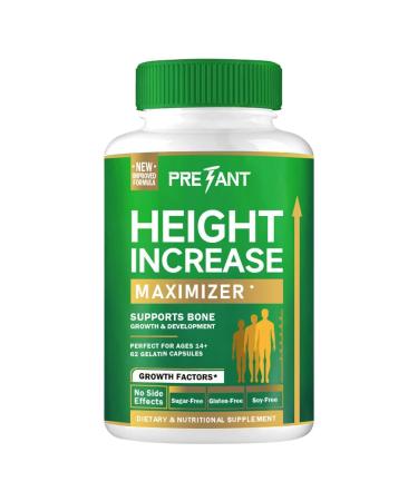 PRETANT-Growth Capsules to Grow Taller - Height Increase Maximizer with Calcium for Bone Strength -Natural Get Taller Supplement - Dietary Edible Healthcare Fitness 62 Count (Pack of 1)