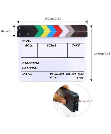 Movie Film Video Clapboard Director's Cut Action Scene Clapper Board Movie Theme Party Decorations - Black/Colorful  11.8x10.6 inches - Buy Online on GoSupps.com