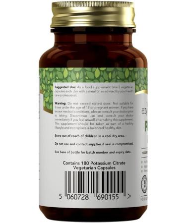 Ezyleaf Nutrition Potassium Citrate Capsules | 180 High Strength 1000mg Potassium Citrate | Clean Formula | Potassium Supplements - Buy Online on GoSupps.com