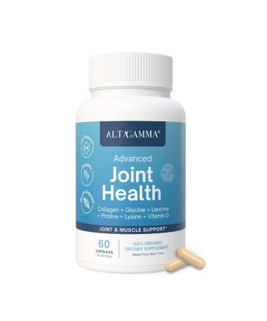 ALTAGAMMA Joint Support Supplement - Joint Supplement Knee Tendon and Ligament Supplements - Joint Supplements for Men & Women with Marine Collagen Omega 3 Glutamine & Vitamin D3-60 Capsules