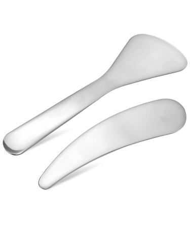 Beaupretty 2pcs Cosmetic Spatula Mini Facial Cream Spoon Spatula Stainless Steel Spatula Cream and Spoon Set for Skincare Beauty Products