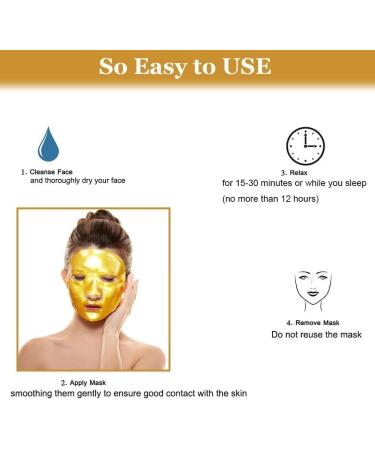 10x Crystal 24K Gold Powder Gel Collagen Face Mask Masks Sheet Patch Anti Ageing Aging Skincare Anti Wrinkle Moisturising Moisture Hydrating Uplifting Whitening Remove Blemishes & Blackheads 10 Pairs - Buy Online on GoSupps.com