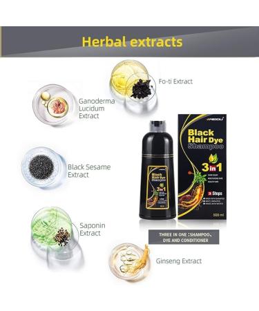 Hair Color Shampoo for Black Hair | Glock Hair Dye Shampoo - Quick & Long-Lasting 3-In-1 Ammonia-Free 300ml - Buy Online on GoSupps.com