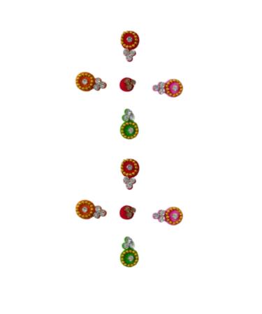 FASHION Beautiful Fancy Multicolor Round Stone Bindis Forehead Multicolor Bindis