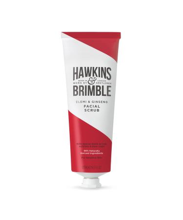 Hawkins & Brimble Mens Facial Scrub 125 ml / 4 2 fl oz. - Walnut & Almond Face Skin Exfoliator | Pre Shave