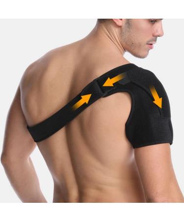DZOZO Adjustable Shoulder Stability Brace - Neoprene Compression Sleeve for Rotator Cuff Injuries, Arthritis, Sprains - Injury Recovery Support - Buy Online on GoSupps.com