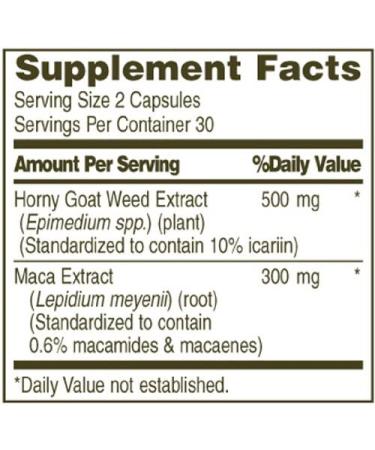 Nature's Bounty Horny Goat Weed with Maca - 60 Capsules for Vitality & Energy - Buy Online on GoSupps.com
