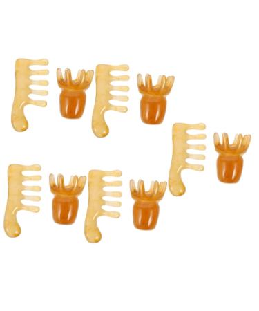 Minkissy 10 piece of resin massage curtons hair comb tools muscle scraper trigger point comb hair scalp massage device antistatic comb guasha tools massage brush beeswax resin crest jade