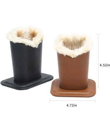 Bivisen Glasses Holder - Modern Velvet Plush Eyeglass Case in Black & Brown | Stylish PU Leather Design for Eye Care - Buy Online on GoSupps.com