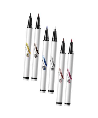 WOONEKY 6pcs Eye Liners Colorful Eyeliner Pen Eyeliner Pencil Colored Eyeliner Lasting Eyeliner Abs