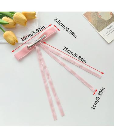 hgnxa Vintage Long Tassels Ribbon Velvets Bowknot Hair Side Clips Hair Accessories Headwear Party Jewelry for Women and Girls Rose red - Buy Online on GoSupps.com