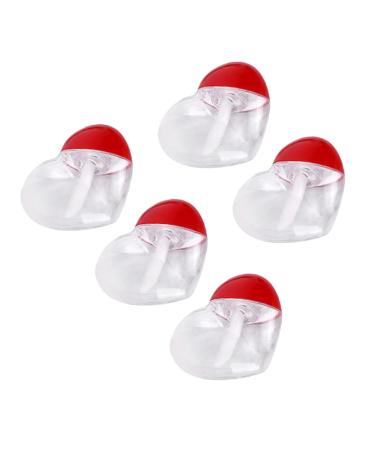 Vaguelly 5pi ces Tubes De Gloss Forme De C ur Vides Et Portables Flacons Plastique Pour Rouges L vres Liquides Pour Maison Voyages