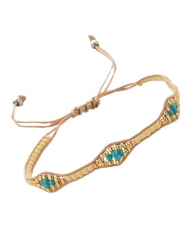 TENDYCOCO 2 Pcs Colorful Bead Bracelet Woman Fabric Wirstlet Hand Weave Bracelet Bracelets for Women Beaded Bracelets for Woven Strand Bracelet Decorative Chain Miss Braided Rope To Weave 25x1cm Coffee