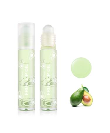 Fujiuia Clear Lip Gloss Natural Fresh Fruit-Flavored Lip Glaze Transparent Long Lasting Moisturizing Glossy Roll-on Lip Oil Lipstick J03-Avocado 0.10 Fl Oz (Pack of 1)