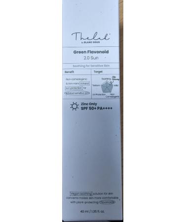 Lab Mineral 100% Zinc SPF 50 Sunscreen | Hydrating Reef Friendly Korean Beauty | Protect Face & Body - Green Flavonoid 2.0 by Blanc Doux - Buy Online on GoSupps.com