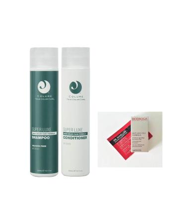 Colure True Color Care SUPER LUXE Shampoo & Conditioner DUO 10.1 oz each + 2 Free Samples. Products are Vegan Cruelty Free Organic. FREE of Sulfates Parabens Dyes Petrolatum Wheat & Soy.