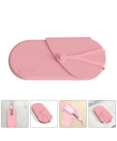 FRCOLOR Portable Hair Straightener & Curling Iron Organizer Bag | Pink Silicone Pouch for Hair Rollers & Wands - Buy Online on GoSupps.com