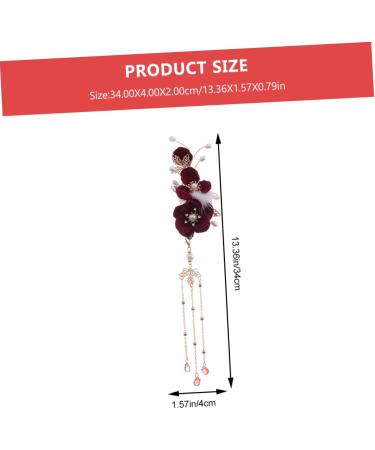 Beaupretty Plush Ball Hairpin antique ball clip jewels for women girl gems for women flower womens headpiece for women dangle tassel Hanfu Hair Accessories - Buy Online on GoSupps.com
