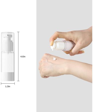 LONGWAY 1 Oz Clear Airless Cosmetic Cream Pump Bottle - Pack of 6 | Travel Size Dispenser for Shampoo & Foundation - Buy Online on GoSupps.com