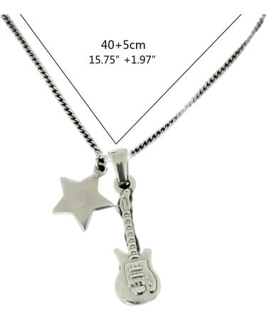 Oralgo Guitar Star Collarbone Chain Necklace | Adjustable Metal Music-Inspired Jewelry for Women - Buy Online on GoSupps.com