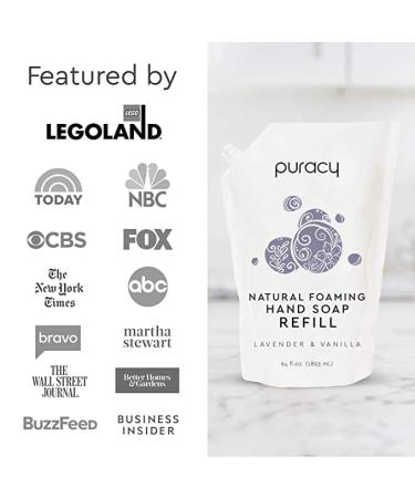 Puracy Foaming Hand Soap Refill - Lavender & Vanilla Scented - 98.6% Plant-Based - Sulfate-Free - 48 oz - Buy Online on GoSupps.com