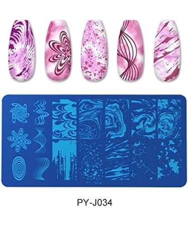 Marble Stamping Stencil PY-J34 - Abstract Nail Art Stamp Plate for Stunning Nail Designs | International Shipping - Buy Online on GoSupps.com