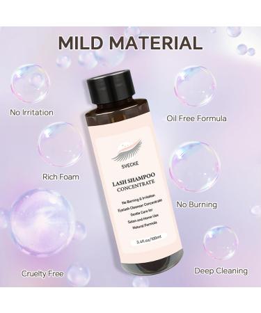 Premium Lash Shampoo Concentrate 100ml | Oil-Free Eyelash Extension Cleanser Kit | Ultimate Lash Cleaning Brush & Bottle - Buy Online on GoSupps.com