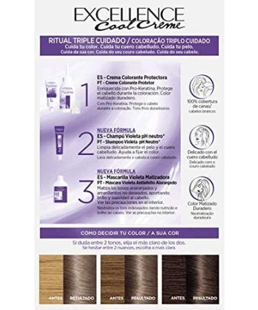 L Or al Paris Excellence Cool Permanent Tint Creme - Tono 7.11 Rubio Ceniza Intenso - Buy Online on GoSupps.com