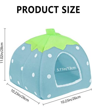 Guinea Pig Bed Guinea Pig House Strawberry Indoor Guinea Pig Cage Hideout Small Animal Beds Guinea Pig Hideaway for Hamster Chinchilla Ferret Hedgehog Rabbit Gerbil Blue - Buy Online on GoSupps.com