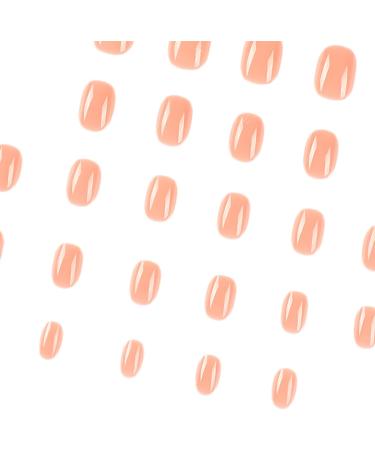 24pcs Short Nude Pink False Nails - Press On Removable Glue-On Fake Nails for Women and Girls - Nail Art Accessories - Buy Online on GoSupps.com