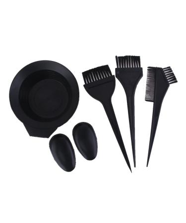Cutefly Salon Hair Color Dye Bowl Comb Brush Hairdressing Tint Tool Set - Black