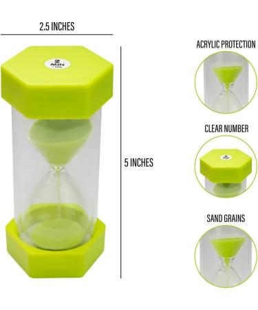 TeacherFav 2-Minute Hourglass for Kids Green Acrylic Timer for Classrooms & Home | 12.7 cm Medium Size - Buy Online on GoSupps.com