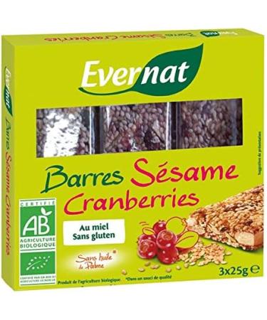 SESAME CRANBERRIES BARS 3X25G EVERNATE UNIT - Buy Online on GoSupps.com